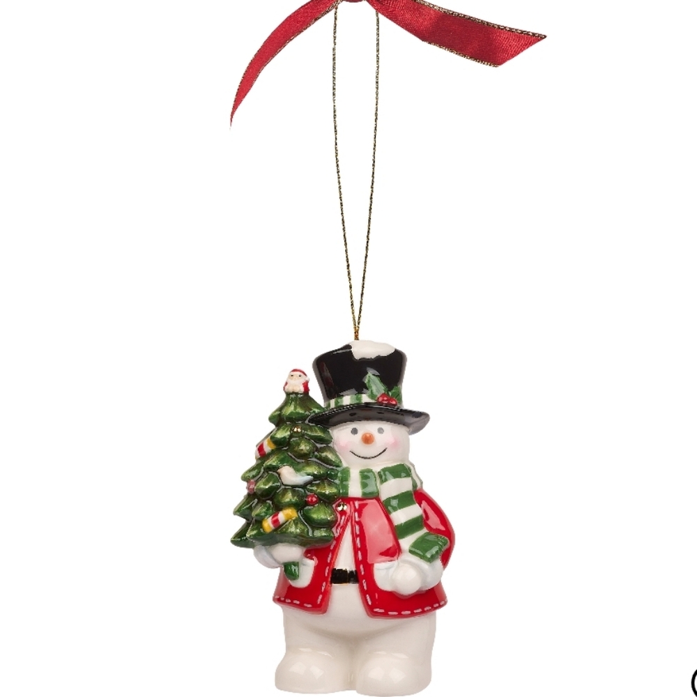 Spode Christmas Tree Snowman Ornament